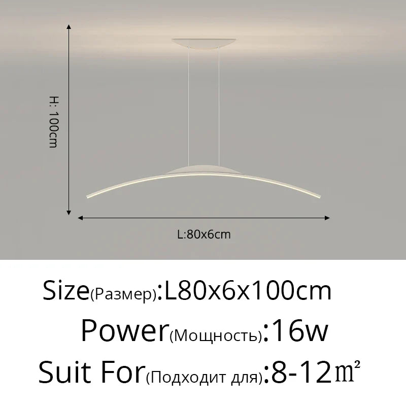 Minimalist LED Pendant Light Gold 150cm Dimmable