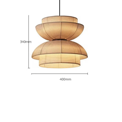 DecorBites™ Japanese Wabi Sabi Fabric Pendant Light: Traditional and Creative Lighting for Dining Room
