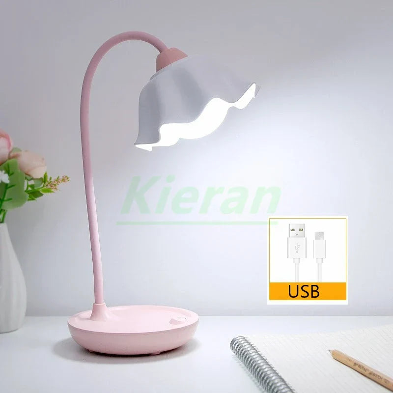 Lámpara de pie Lotus de DecorBites™: Lámpara de escritorio LED moderna para dormitorio, estudio o sala de estar