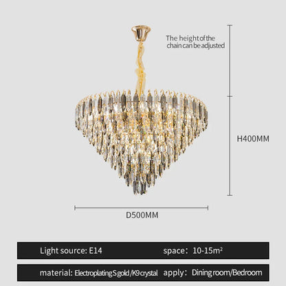 DecorBites™ Crystal Chandelier: Elegant Small Duplex Living Room Loft Hotel Lobby Staircase Lighting