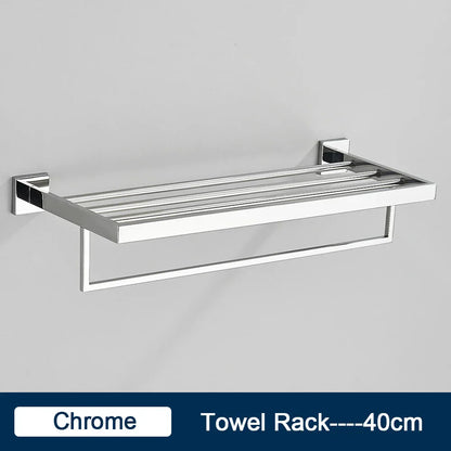 Toallero DecorBites™ negro de 40 cm, acero inoxidable SUS304, moderno, dorado, para montaje en pared