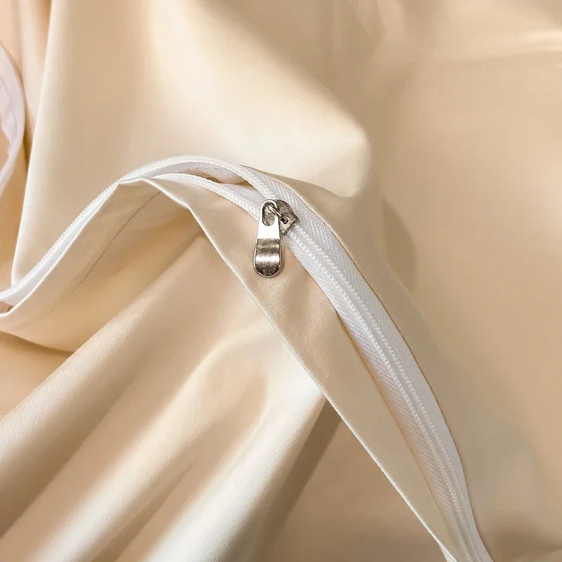 DecorBites™ Cotton Embroidery Bed Linens Set: Full-Queen-King Size, Sheet, Duvet Cover, Pillowcase