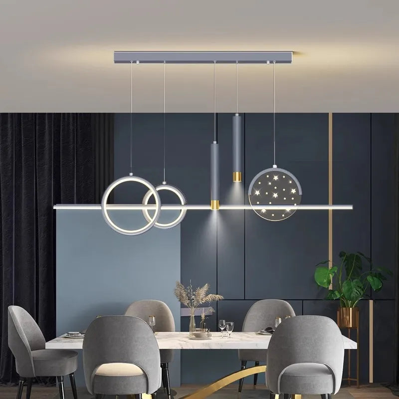Brushed Gold LED Chandelier Black 100cm Dining
