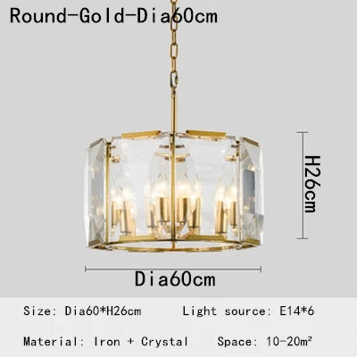 DecorBites™ Crystal Pendant Chandelier - Ideal for Living Room, Bedroom, Kitchen, or Wine Shop.