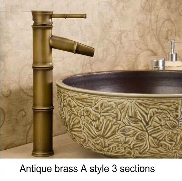 DecorBites™ Brass Basin Mixer Tap: Waterfall Faucet in Antique Bronze Black Finish