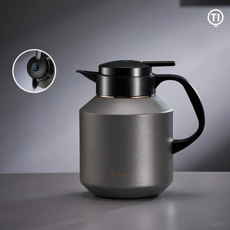 DecorBites™ Insulation Pot: Large Capacity Vacuum Flask with One Key Temperature Display