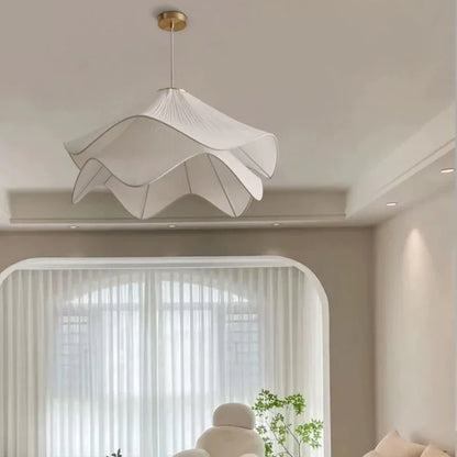 DecorBites™ Cream Fabric LED Pendant Lights - Nordic Minimalist Style Chandelier for Home Decor