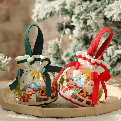 DecorBites™ Christmas Eve Apple Bag: Festive Handheld Gift Bag for Santa Candy 和 Children