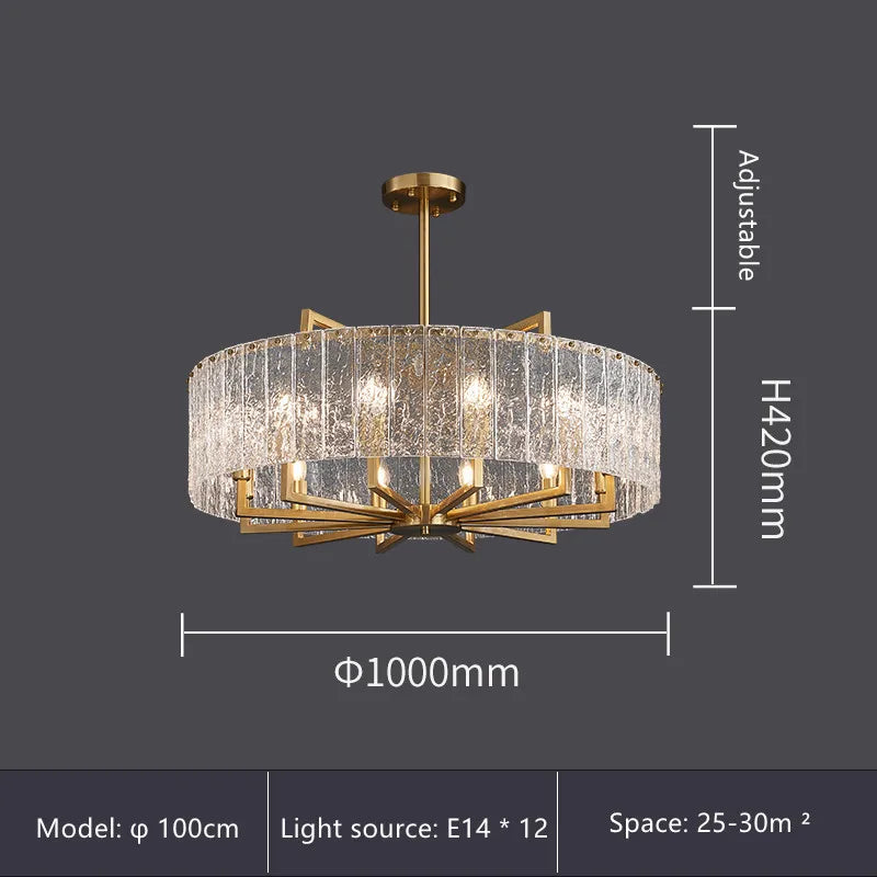 DecorBites™ Glass Restaurant Chandelier: Modern Luxury Led Lighting Fixture for Living Room Home Decor