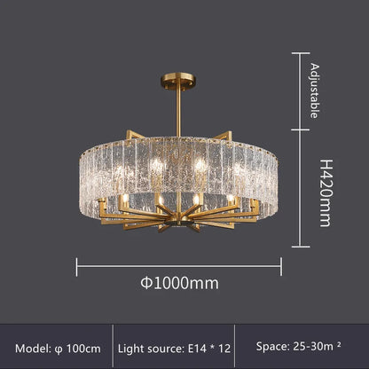 DecorBites™ Glass Restaurant Chandelier: Modern Luxury Led Lighting Fixture for Living Room Home Decor