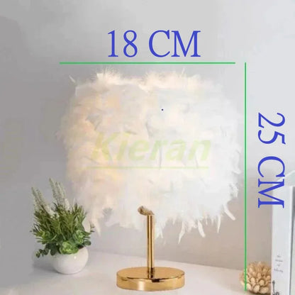 DecorBites™ Crystal Feather LED Table Lamp for Bedroom, Study, & Living Room