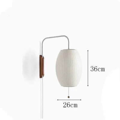DecorBites™ Handwoven Silk Ball Wall Light: Japanese Design for Living Room and Bedroom