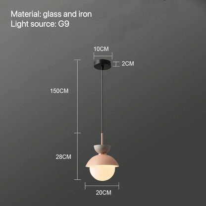 Nordic Glass Globe Pendant Light With Iron Finish