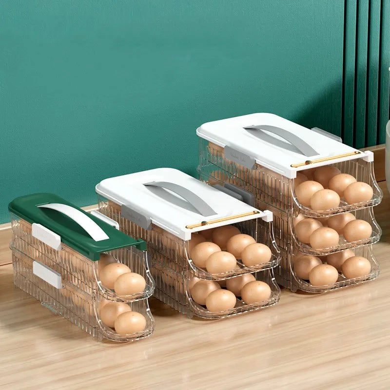 DecorBites™ Egg Storage Box: Durable, Portable, Stackable, Space-Saving Refrigerator Organizer