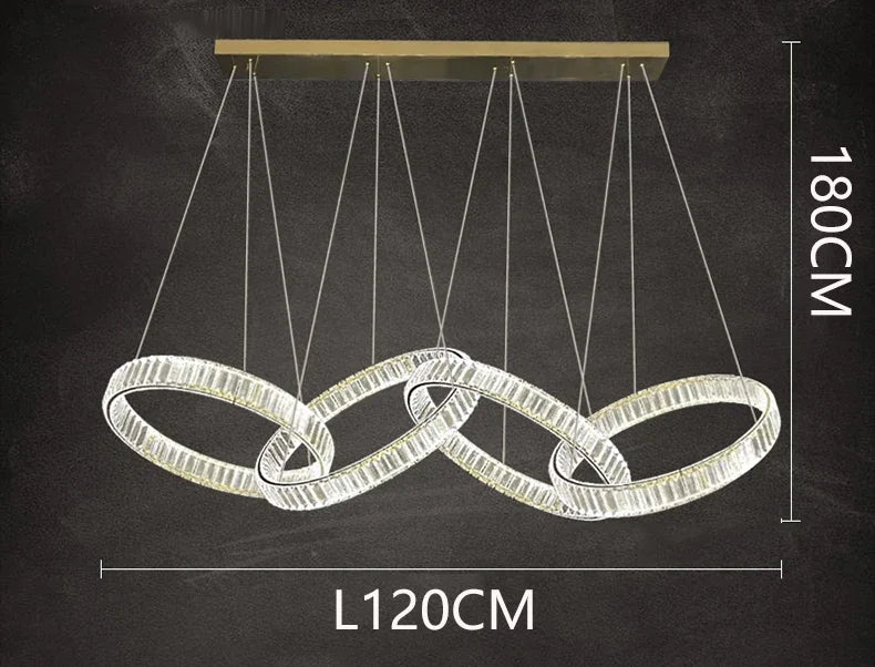 DecorBites™ Crystal Chandelier Pendant Light for Living Room Dining Room Ceiling Lighting