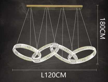 DecorBites™ Crystal Chandelier Pendant Light for Living Room Dining Room Ceiling Lighting