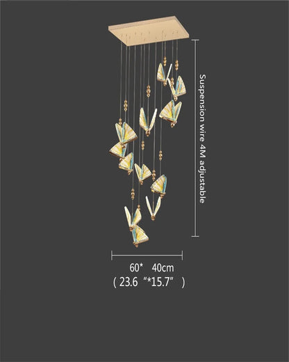DecorBites™ Butterfly LED Chandelier: Modern Hanging Light for Home, Bedroom, Coffee Store & More