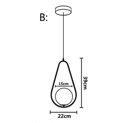 Lámpara colgante LED de bola de cristal DecorBites™ para bares y restaurantes - Estilo nórdico