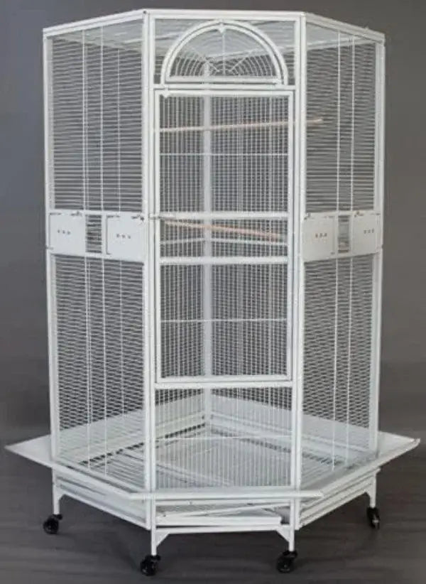 DecorBites™ Large Wrought Iron Parrot Cage with Rolling Base