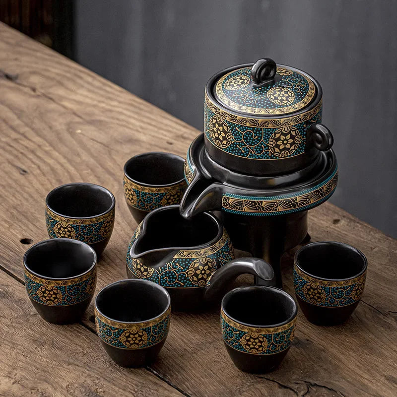 DecorBites™ Ceramic Kung Fu Tea Set with Custom Logo - Luxury Teaware Gift