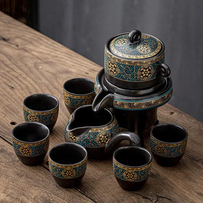 DecorBites™ Ceramic Kung Fu Tea Set with Custom Logo - Luxury Teaware Gift