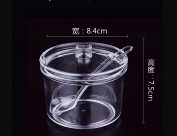 DecorBites™ Glass Seasoning Can with Spoon - Spice Jar for Sugar Salt Pepper Powder