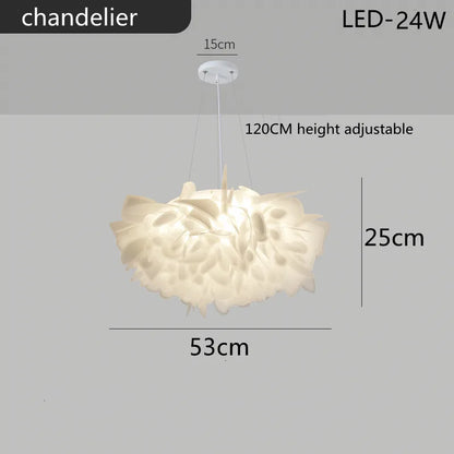 DecorBites™ LED Petal Ceiling Chandelier for Living Room, Dimmable Round Bedroom Lamp
