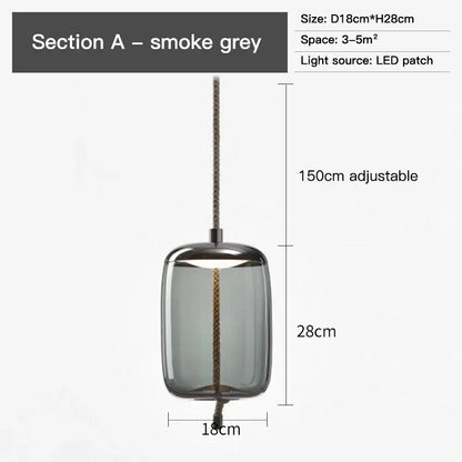 DecorBites™ BROKIS Knot Glass Pendant Chandelier Luminaria Deco Bedside Lamp