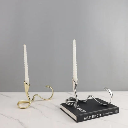 Centro de mesa DecorBites™ Portavelas geométrico dorado