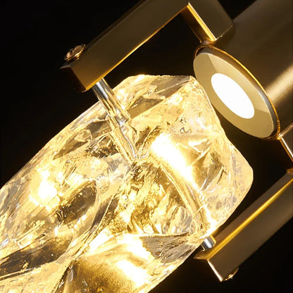 DecorBites™ Elegant Diamond Crystal Chandelier LED Light Fixture Gold Home Decor