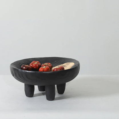 DecorBites™ Imitation Wood Grain Corner Tray Fruit Bowl Desktop Storage Jewelry Plate Tray