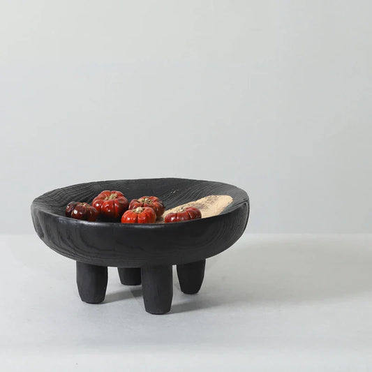 DecorBites™ Imitation Wood Grain Corner Tray Fruit Bowl Desktop Storage Jewelry Plate Tray