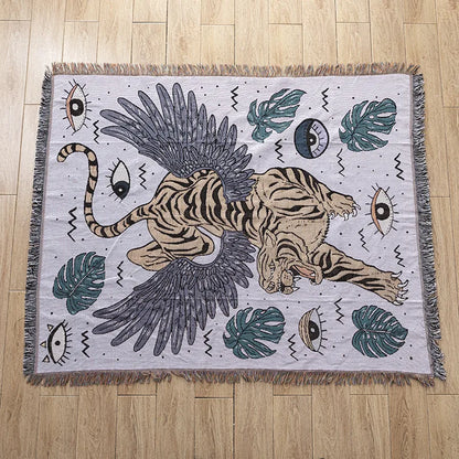 DecorBites™ Knitted Tapestry Sofa Blanket - Light Luxury Decorative Blanket for Living Room, Nap Bedspread, Picnic, Camping Mat