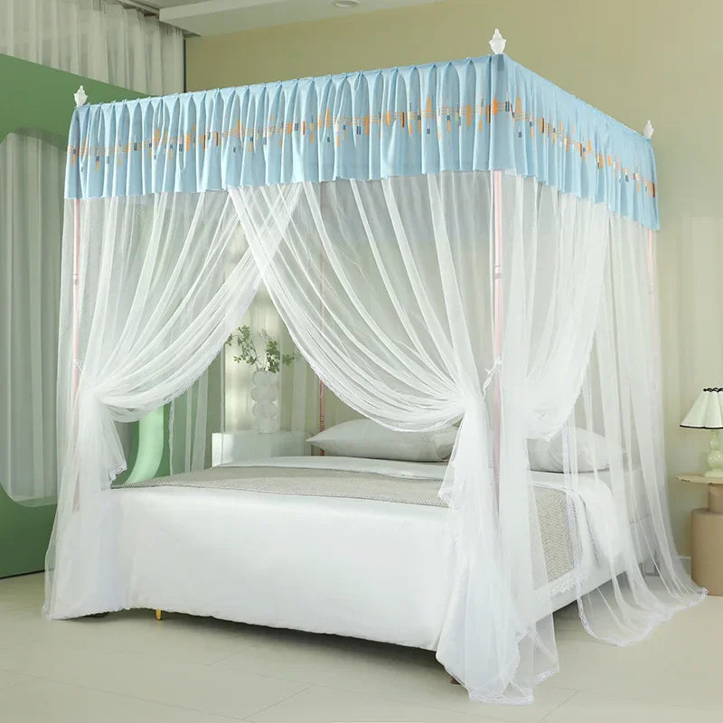 DecorBites™ Large Space Mosquito Net with Bracket. Encrypt Mesh, Insect-Proof Bed Curtain for Household.