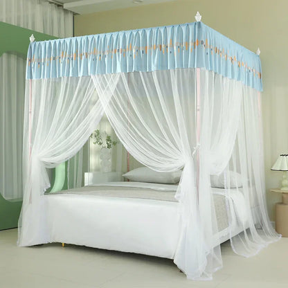DecorBites™ Large Space Mosquito Net with Bracket. Encrypt Mesh, Insect-Proof Bed Curtain for Household.