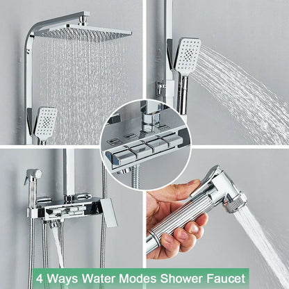 DecorBites™ Digital Display Shower System with Thermostatic Control and Tub Spout