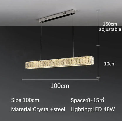 DecorBites™ Golden LED Modern Crystal Chandelier for Home, Restaurant, Cafe, Bar - Luxury Interior Lighting