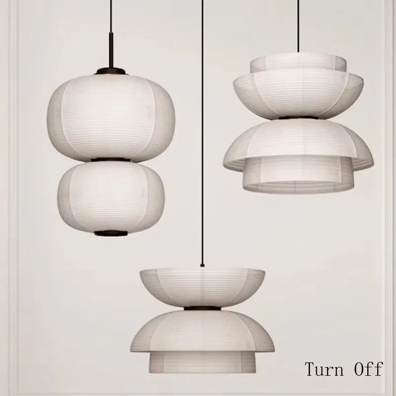 DecorBites™ Japanese Wabi Sabi Fabric Pendant Light: Traditional and Creative Lighting for Dining Room