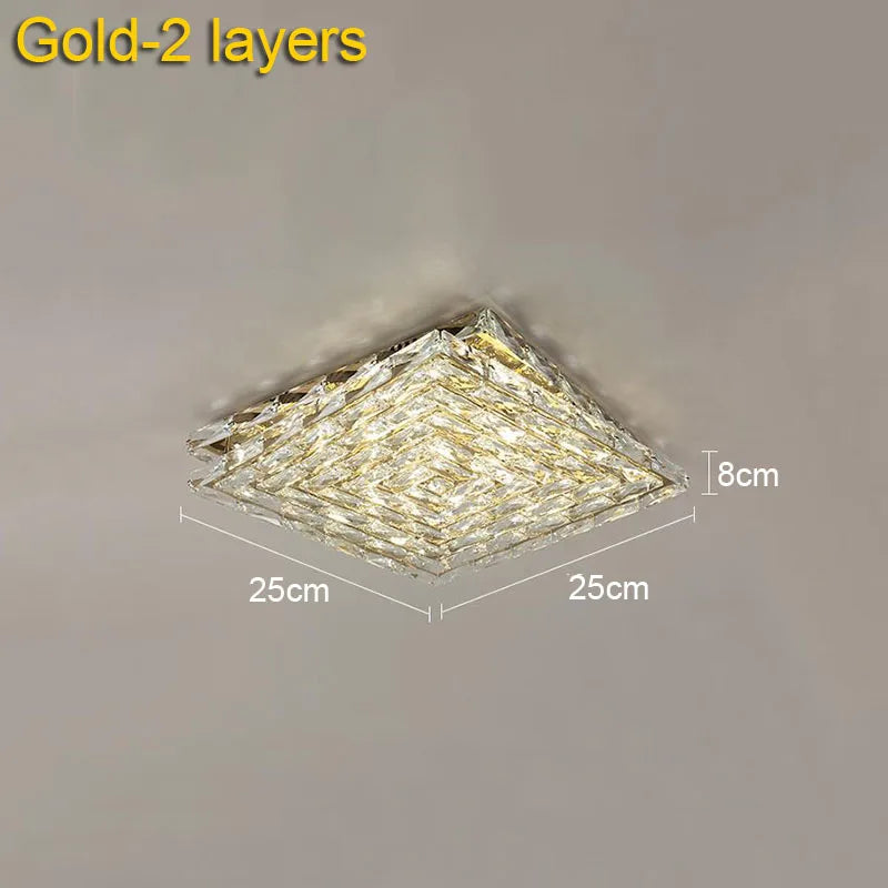 DecorBites™ Crystal Ceiling Lamp: Modern Minimalist Indoor LED Lighting for Living Room, Dining & Bedroom