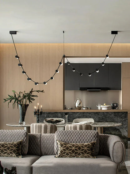 ديكوربايتس™ مصباح معلق من الجلد الأسود لغرفة الطعام وديكور المنزل