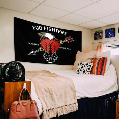 Decobites Rock Band Tapestry: Heavy Metal Pop Foos Fighters Print for Stylish Home Decor