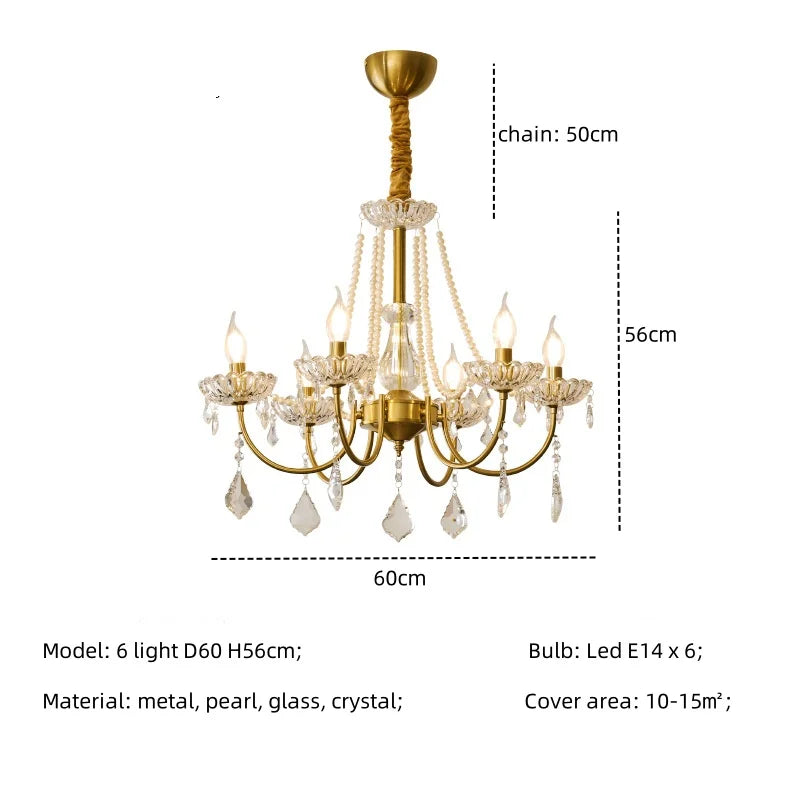 DecorBites™ Crystal LED Chandelier Living Room Luxury Lighting E14 Pendant Lamparas