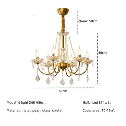 DecorBites™ Crystal LED Chandelier Living Room Luxury Lighting E14 Pendant Lamparas