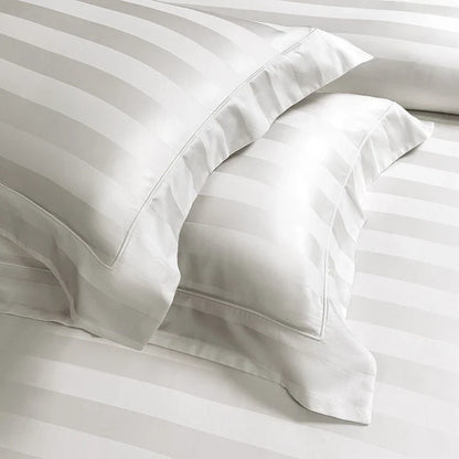 Decobites Silky Satin Jacquard Egyptian Cotton Bedding Set incl. Duvet, Sheet, Fitted Sheet & Pillowcases