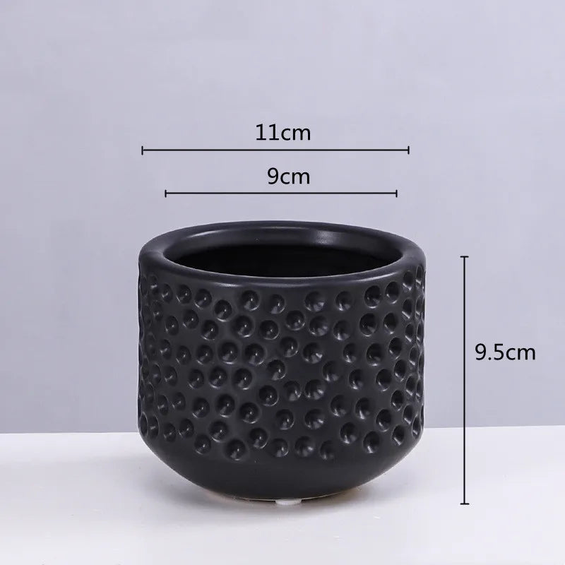 DecorBites™ Gold Ceramic Flower Pot Succulent Vase Terrarium Plant Pots for Home Balcony Decor