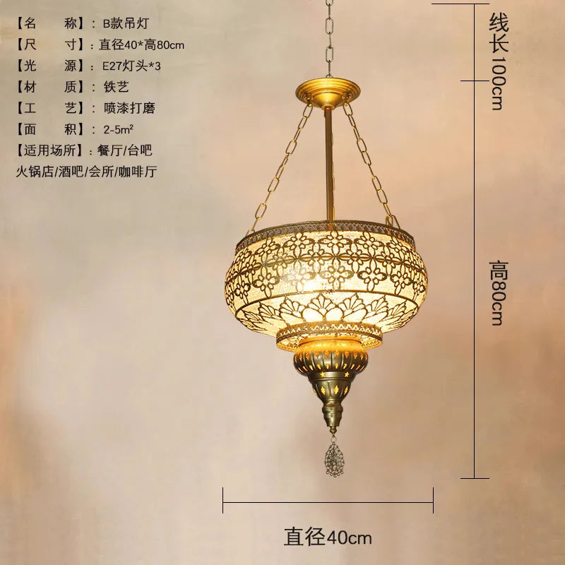 ديكوربايتس™ مصابيح معلقة فنية من الحديد الذهبي اللامع LED E27، تصميم غريب للمنزل والمطعم والبار