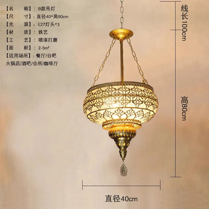 ديكوربايتس™ مصابيح معلقة فنية من الحديد الذهبي اللامع LED E27، تصميم غريب للمنزل والمطعم والبار