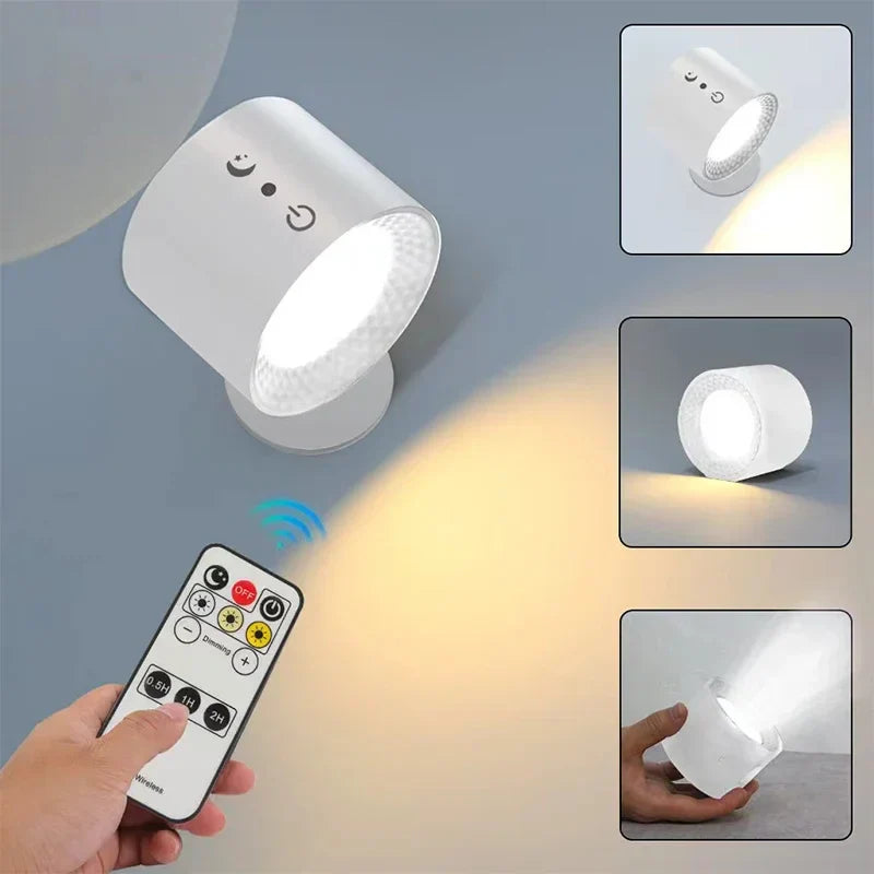 DecorBites™ Double Head Wall Lamp: Touch Control, 360 Rotatable, USB Rechargeable Night Light