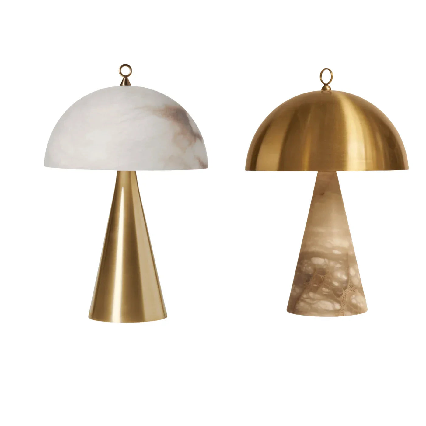 DecorBites™ Elegant Natural Marble Table Lamps with Copper Stone Base