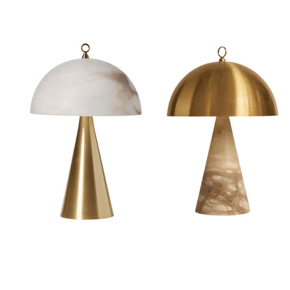DecorBites™ Elegant Natural Marble Table Lamps with Copper Stone Base